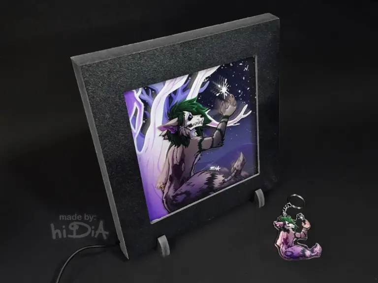 Acrylic Box Lamp with matching Keychain for Furball11
