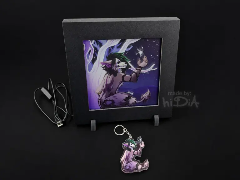 Acrylic Box Lamp with matching Keychain for Furball11