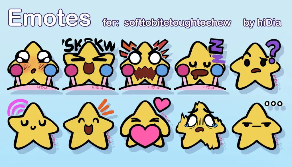 Emotes set – for softtobitetoughtochew